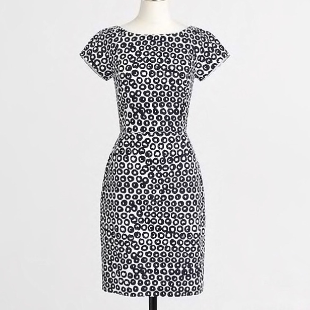 NWT J.CREW BASKETWEAVE Circle Print Short Sleeve
